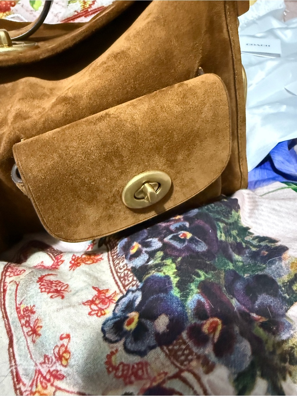 The Coach Originals Turnlock Haversack Suede Shoulder Bag - Picture 11 of 11